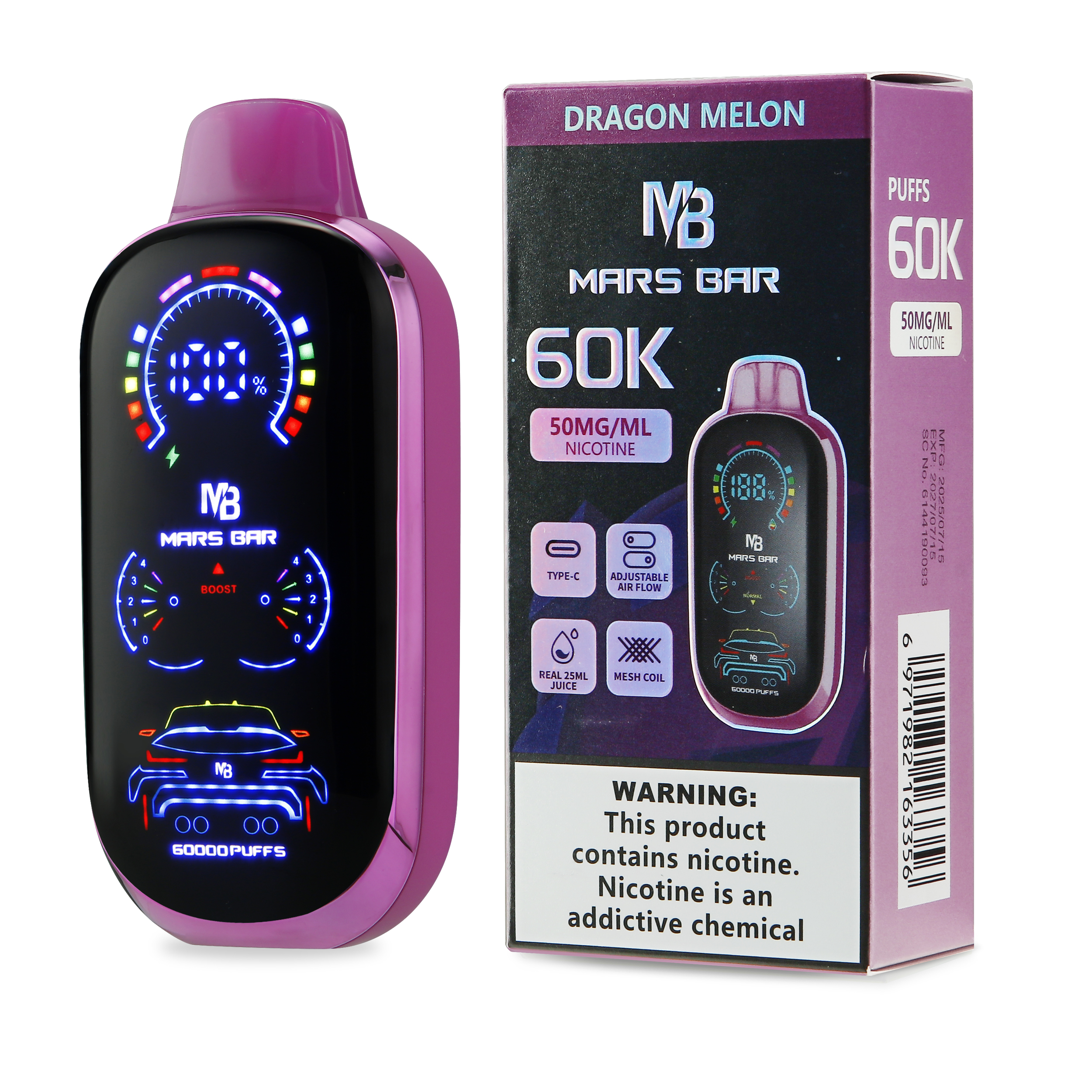 Mars Bar 60K Puff Disposable 5% - Image 2